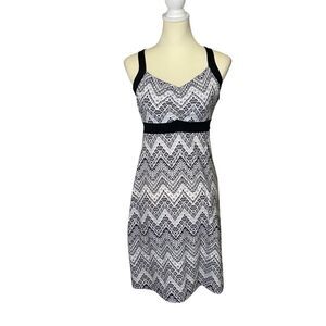 Prana Amaya Sleeveless Black & White Athletic Dress Women's Size Small